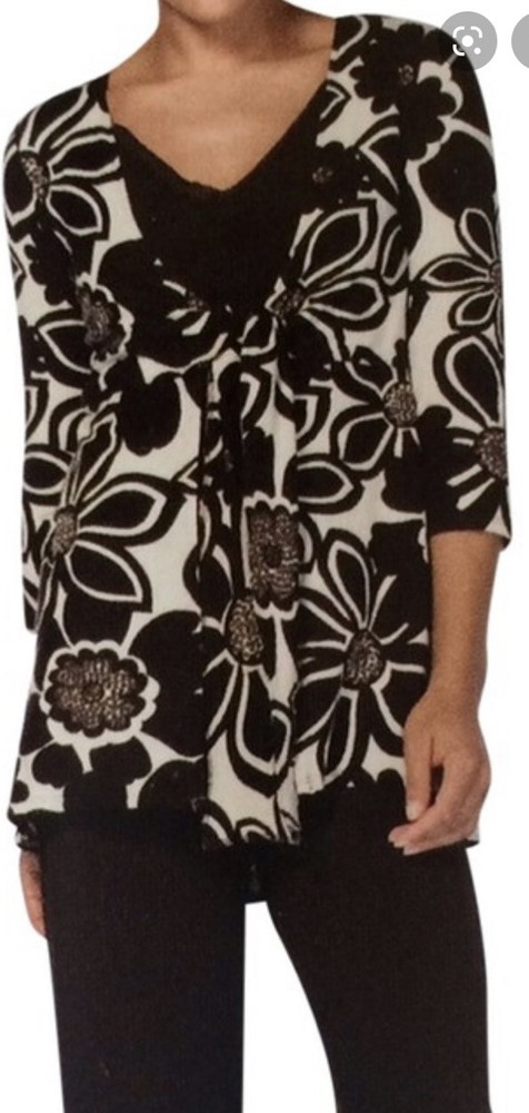 CABI Mod Floral Tie Wrap Tunic Medium