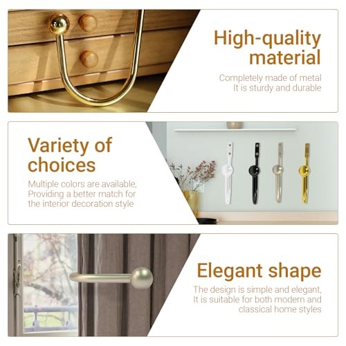 4 Pack Curtain Drapery Holdbacks, Curtain Pull Backs Wall Mount, Metal Gold