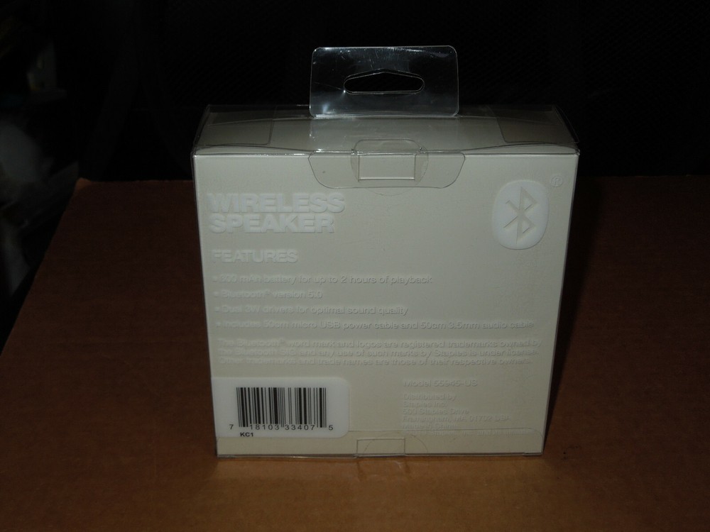 New Staples Wireless Speaker, Bluetooth Version 5.0, 2 Hours Playback