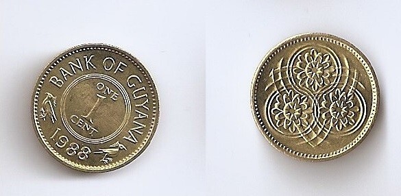Guyana 1 cent 1988 UNC!!!