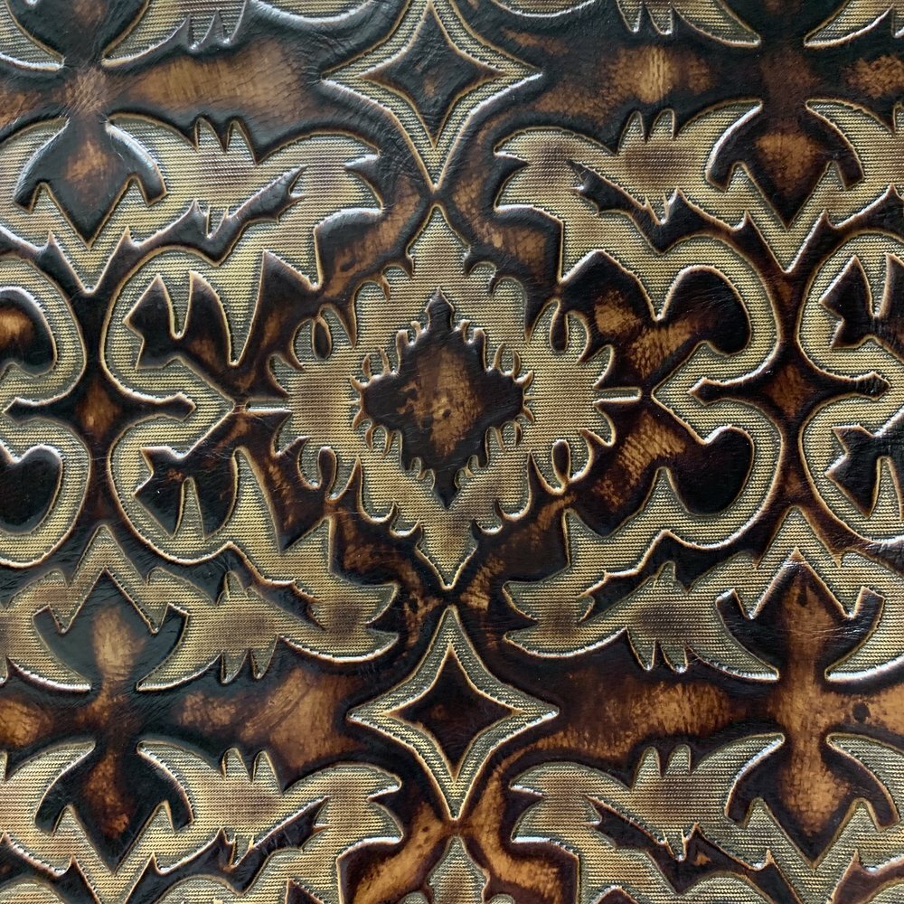 Embossed Leather Laredo Brown, Custom Cuts, Leather Sheets Emboss
