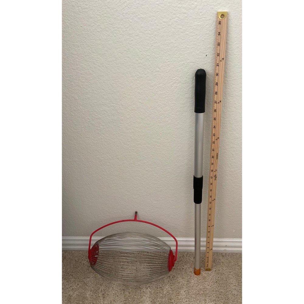 Rolling Nut Gatherer Harvester Tool with Telescopic Handle for Pecans Acorns