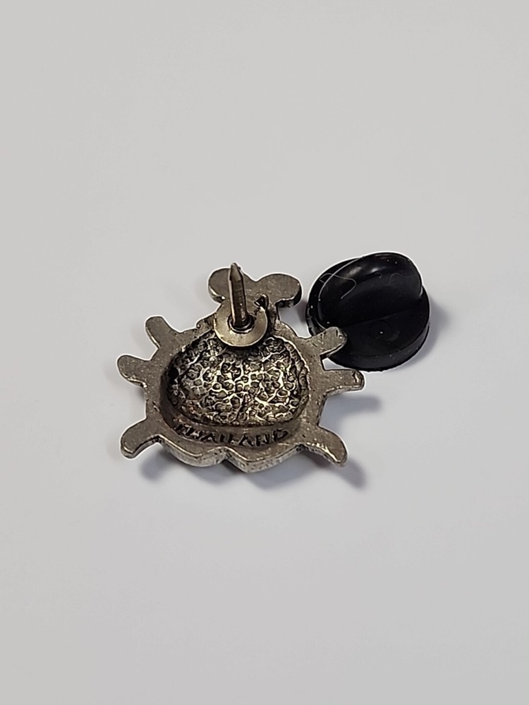Ladybug Beetle Lapel Pin Silver Color Metal