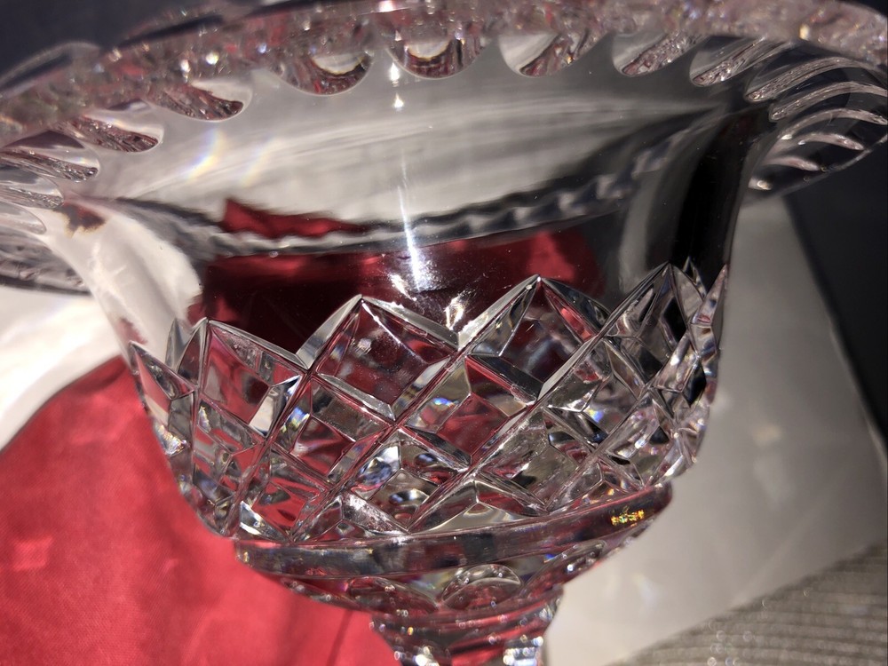 Antique Diamond Cut Crystal Silver Compote Dutch 833 Silver