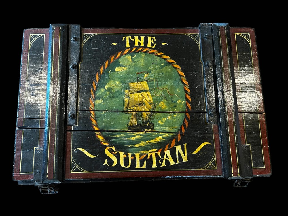 Old Hand Painted Nautical Trunk