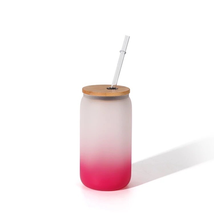 12 Pack- 16oz Sublimation Glass Can Ombré Colored Mixed Case Box
