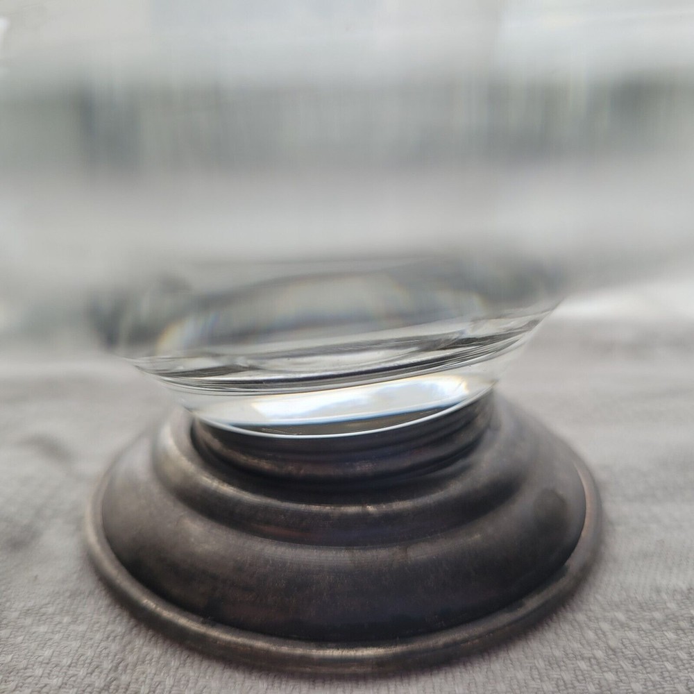 Crown Sterling Silver & Glass Divided Dish