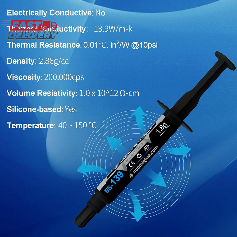 Thermal Paste, 1.8G with Toolkit CPU Paste Thermal Compound Paste Heatsink for I