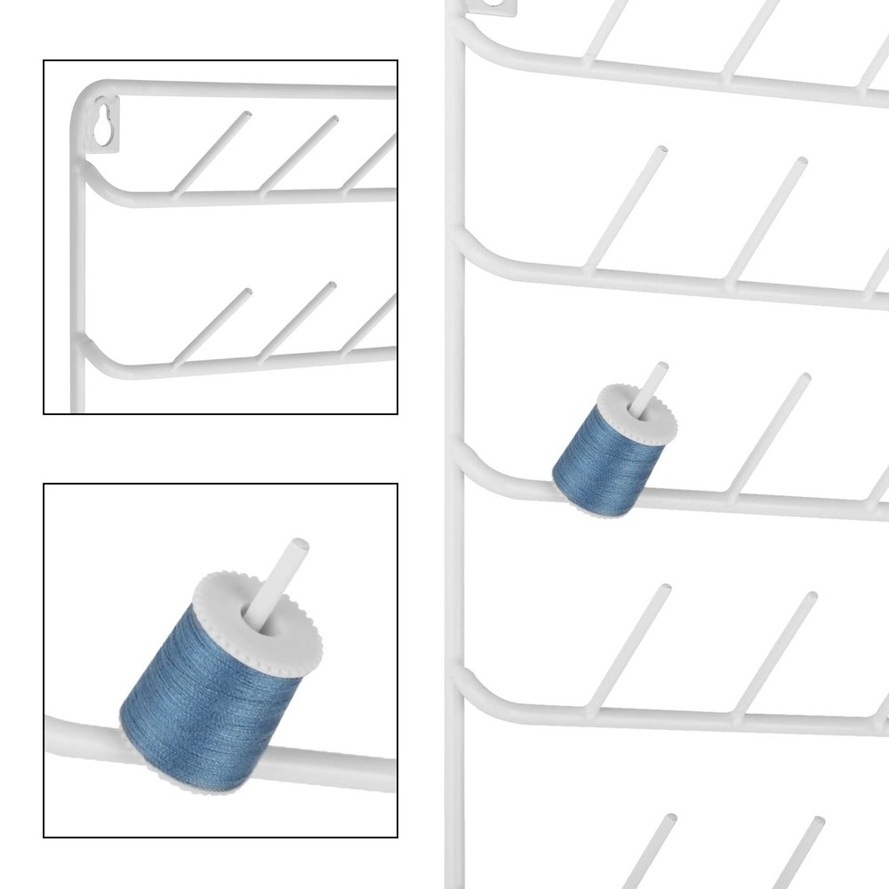 YBING Thread Holder Wall 54-spool Sewing Rack 54 spools, white