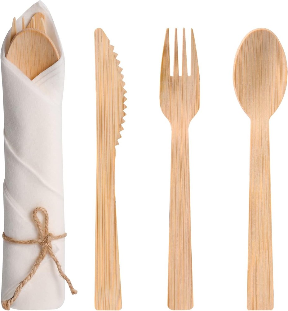 postable Disposable Dinnerware Set - Eco-Friendly Cutlery, Include: 30