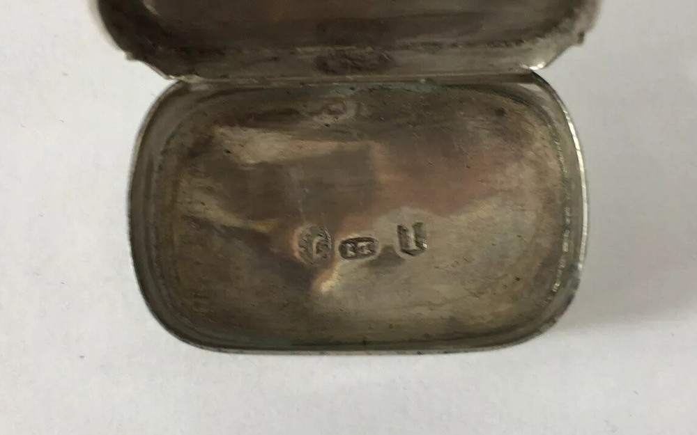 Antique 1809 John Thropp Georgian Solid Silver Patch Box Hinged Lid 8g