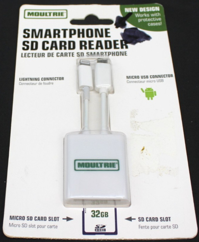 Smartphone SD Card Reader Moultrie Lightning Connector Micro USB Connector