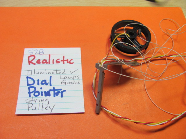 REALISTIC RECEIVER STA-52B ILLUMINATED DIAL POINTER STRNG PULEY LED LAMPS WORK