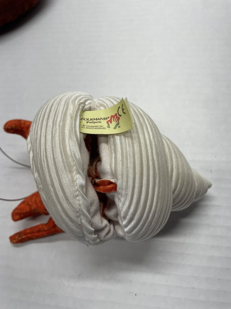 Folkmanis Crab Finger Puppet In Conch Shell EUC