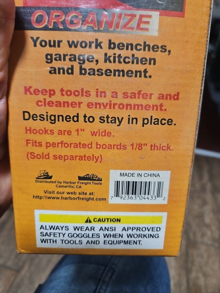 Pegboard Peg Board Organizer Kit 50pc Shop Wall Work Bench Garage Tool Hooks