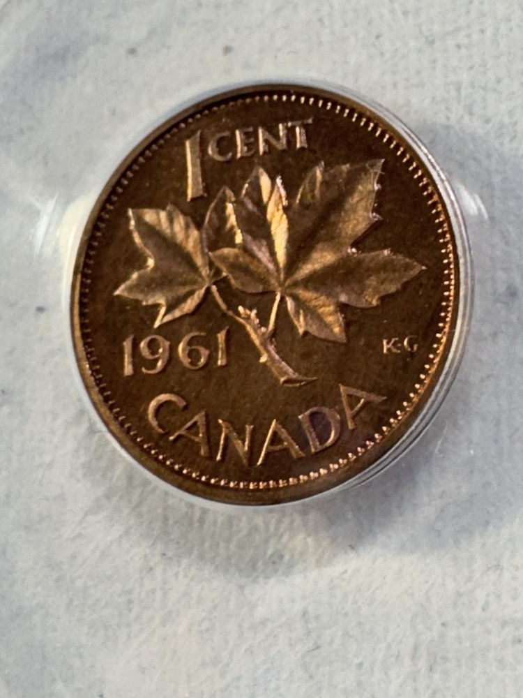 1961 Canada 1 Cent Proof Like Graded MS 66 RD by ANACS