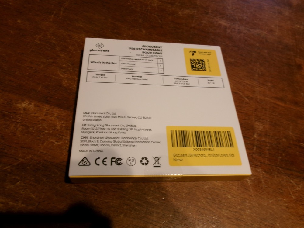 Glocusent USB Rechargeable Book Light- New & Unopened