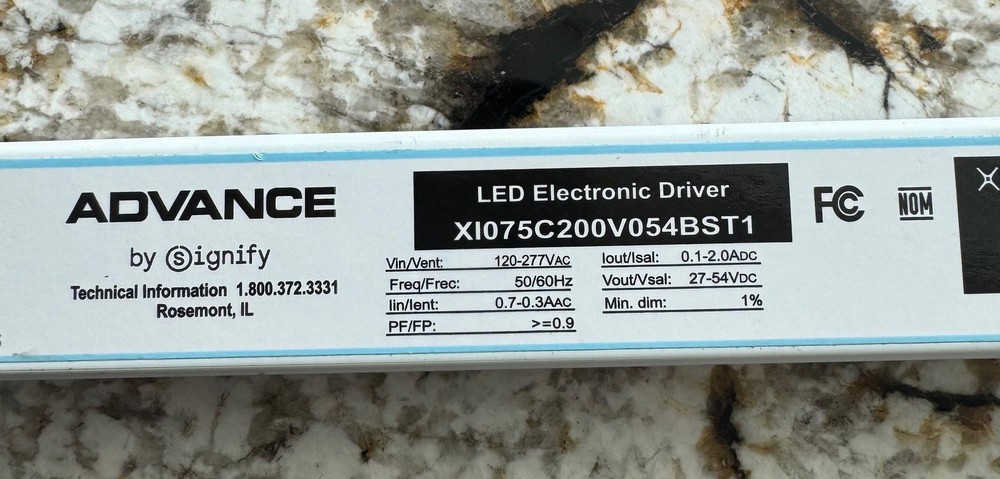 XI075C200V054BST1 Advance Xitanium Programmable LED Driver - 75W 2000mA Dimmable