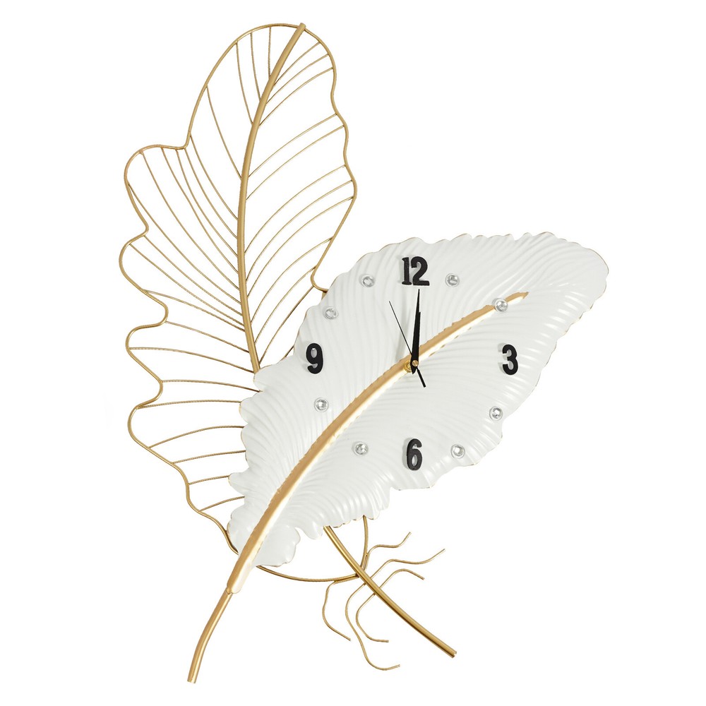 Large Wall Clock, Feather-shaped Wall Clock, Decorative Wall Clock for Home