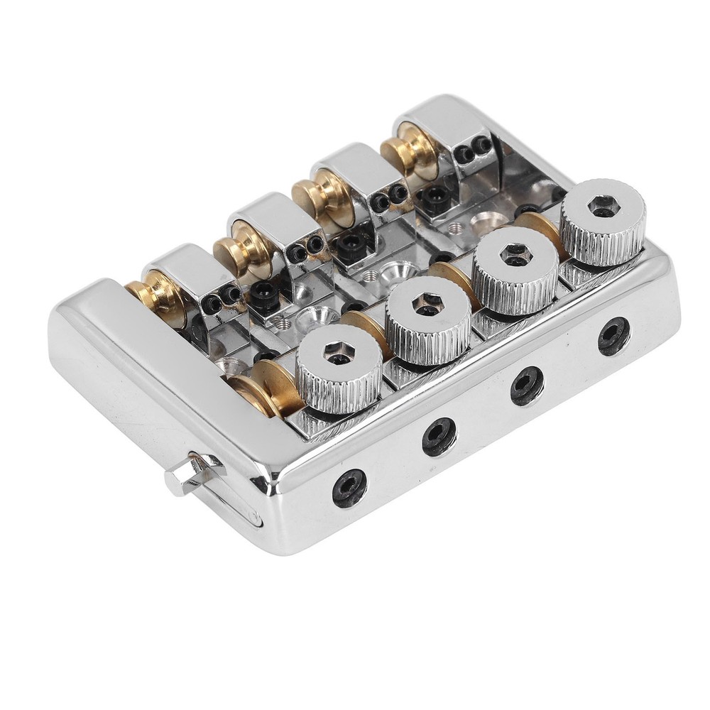 4 String Headless Electric Bass Bridge Alloy Brass Bridge Replacement (Silver )