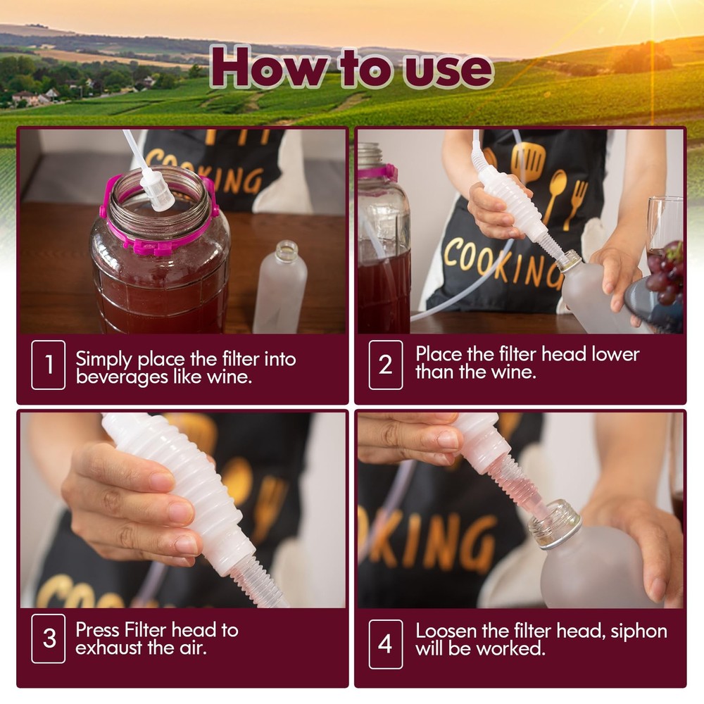 GSD Wine Siphon Tube Hose Beer Pump for Making Brewing, 2M/6.6FT