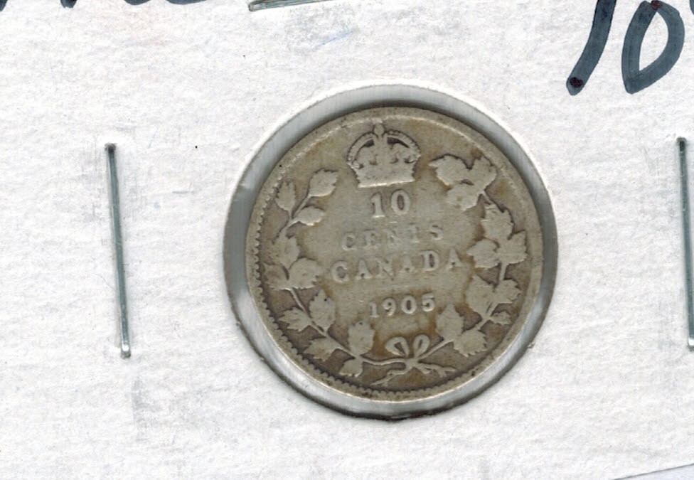 1905 Canadian SILVER Dime