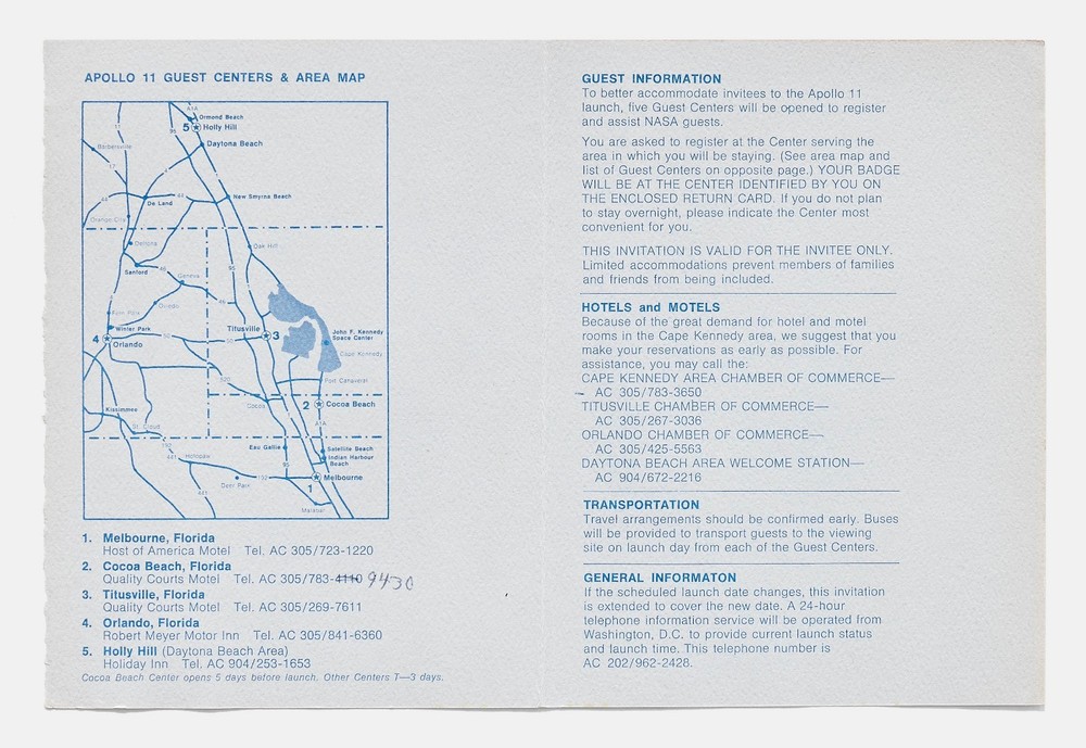 Apollo 11 Launch Pass, Launch Invitation & Invitation to Pre-Launch