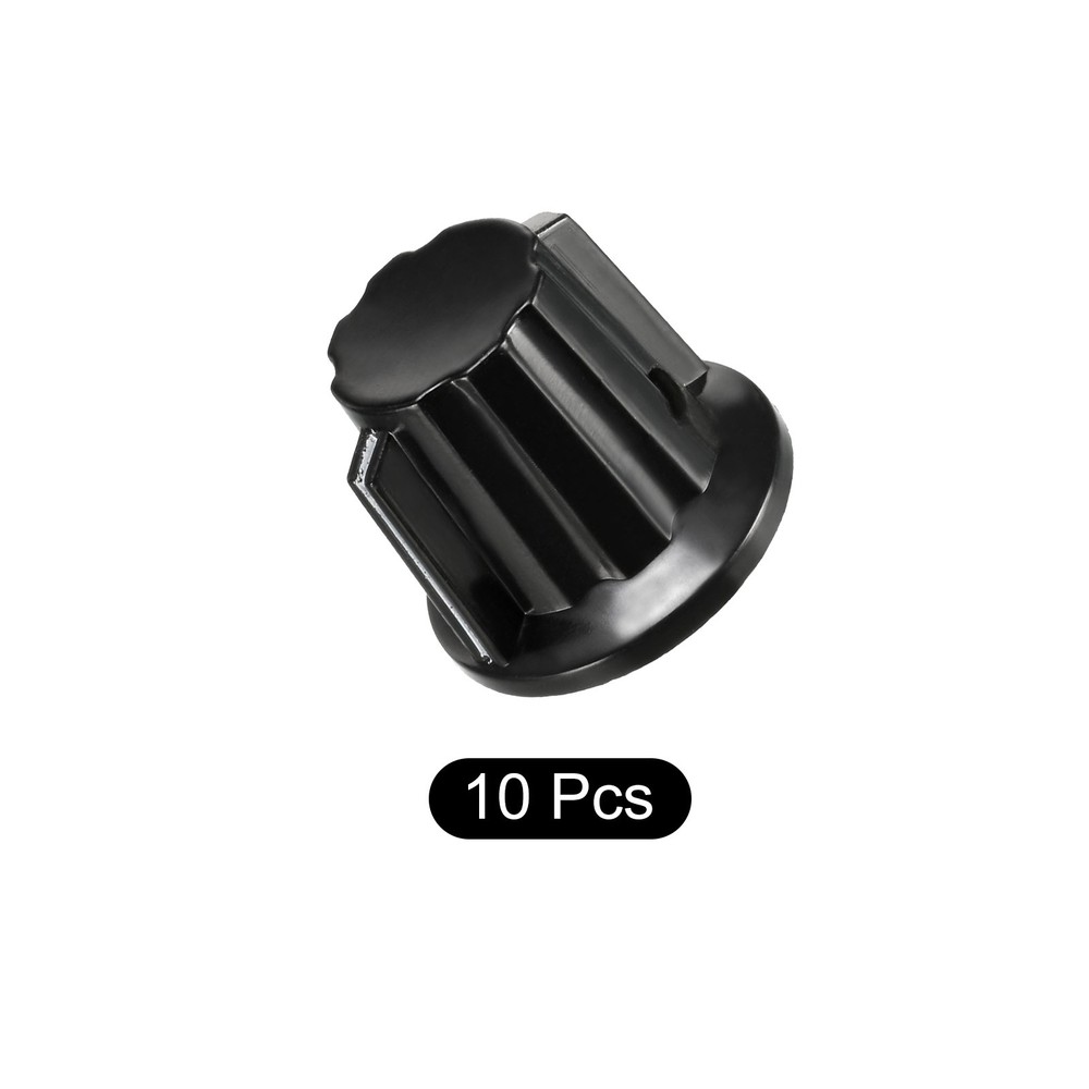 Potentiometer Control Knob Insert Shaft Switch Knobs 20x24.5mm/ 6mm Black 10Pcs