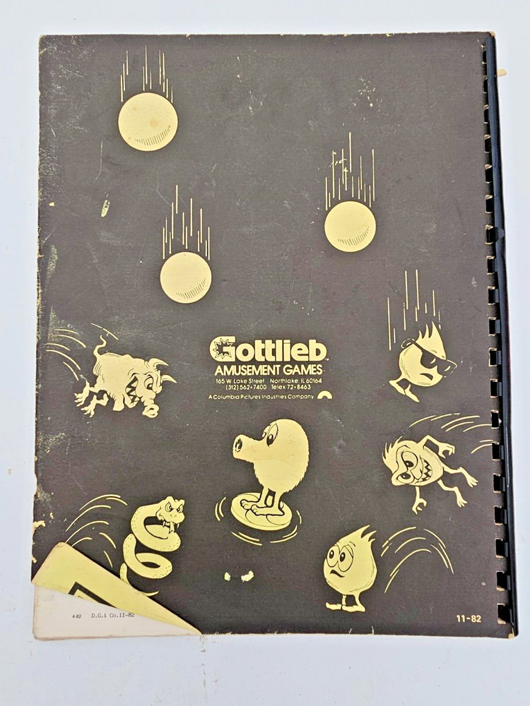 GOTTLIEB Q BERT VIDEO GAMEINSTRUCTION MANUAL & SCHEMATICS