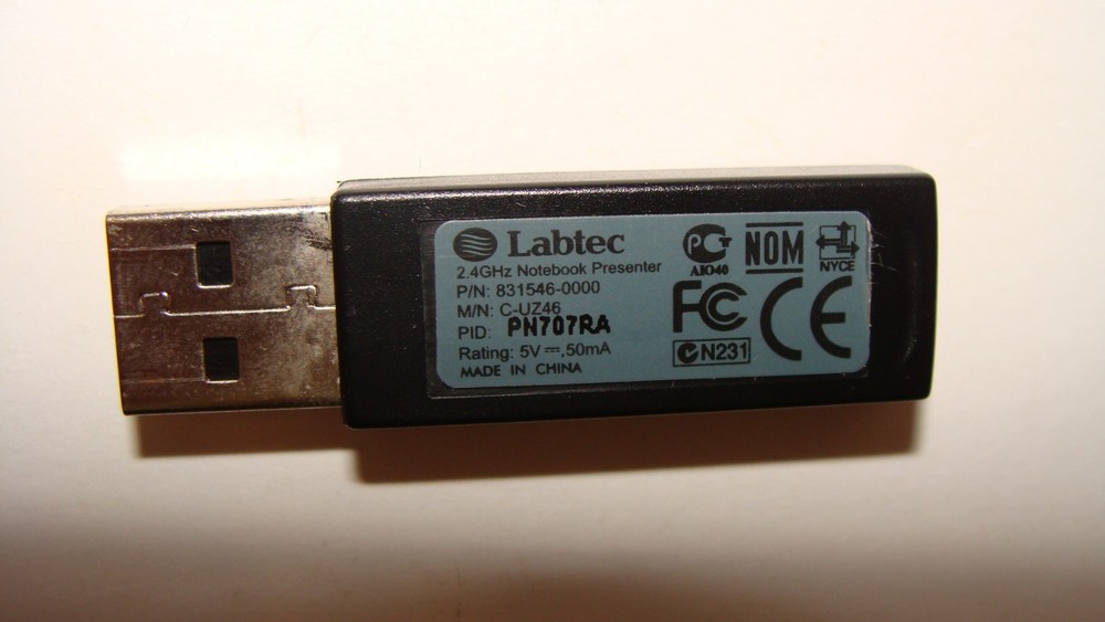 Labtec PANASONIC R-RE9 831545 2,4GHz Notebook Presenter Pointer USB Receiver