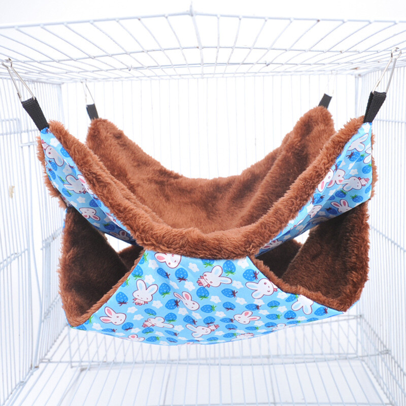 2-layer Plush Cotton Warm Hanging Hammock For Small Animals