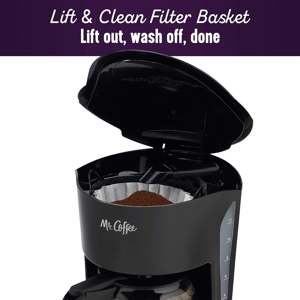 Versatile Black Coffee Maker - 12 Cups, Fully Automatic with Easy Cleaning