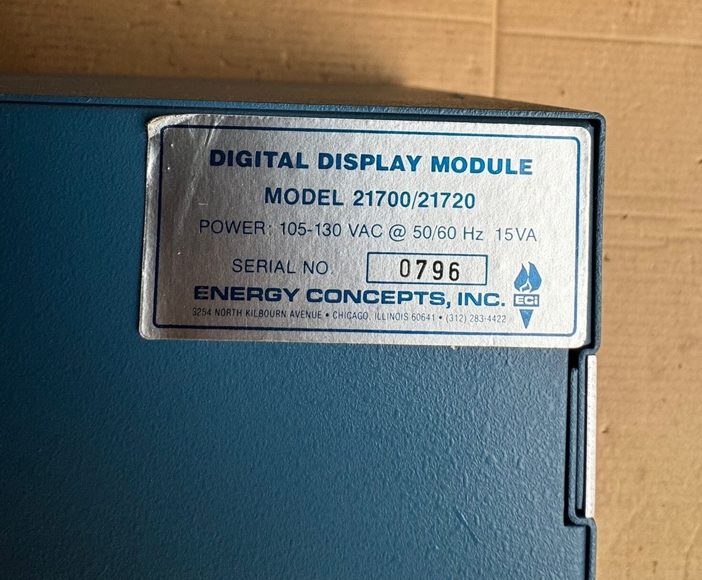 Energy Concepts Digital Display Module Model 21700 / 21720