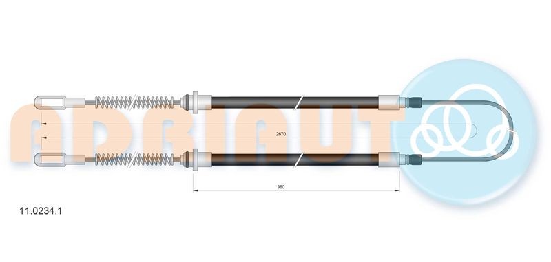 Cable Pull, parking brake ADRIAUTO 11.0234.1