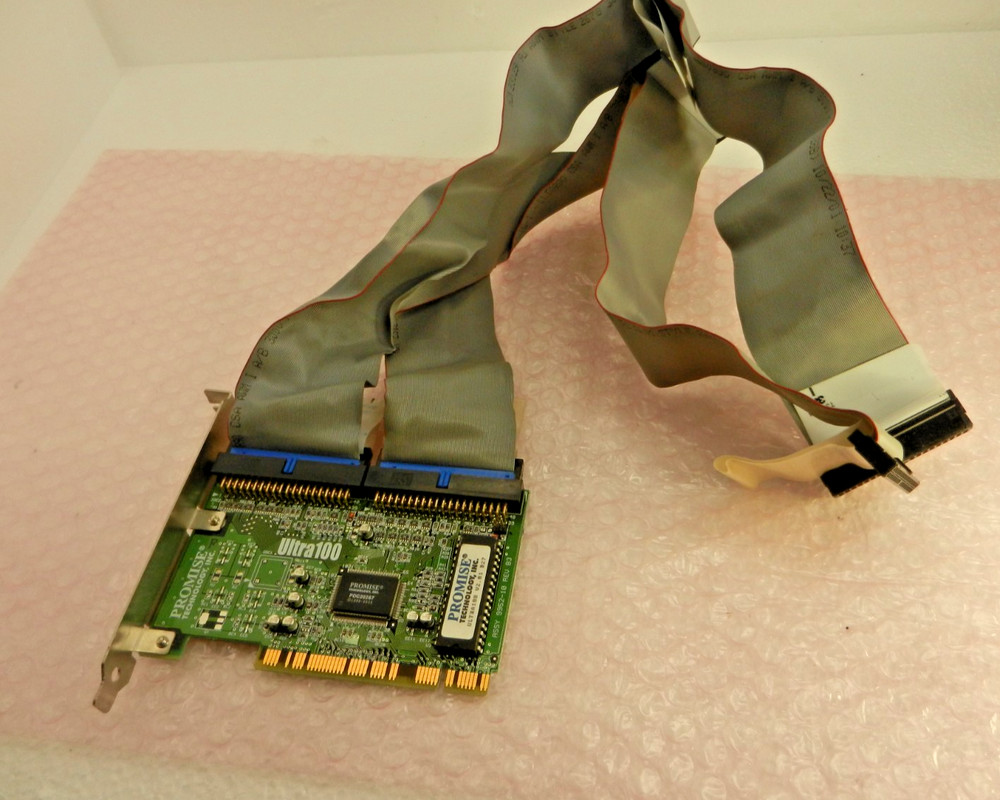 Promise Technology Fasttrak Ultra 100 Ide PCI Board Raid Controller Card & Cable