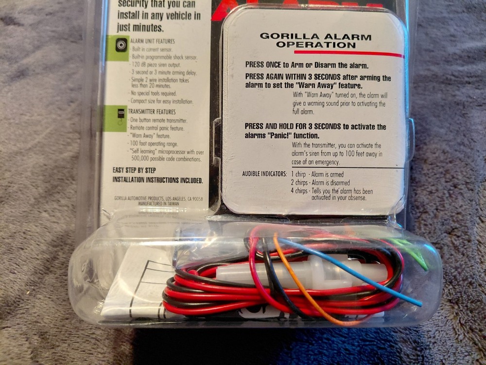 GORILLA Remote Control Auto Alarm with remote control part #007