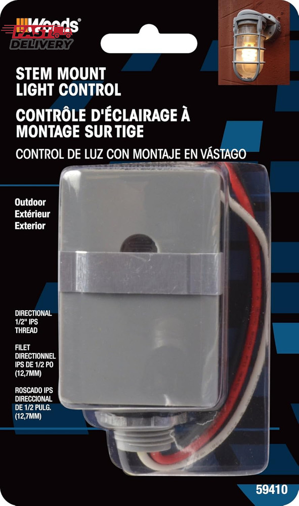 Southwire Woods Outdoor Hardwired Stem Mount Light Control Sensor - Automatic Ou