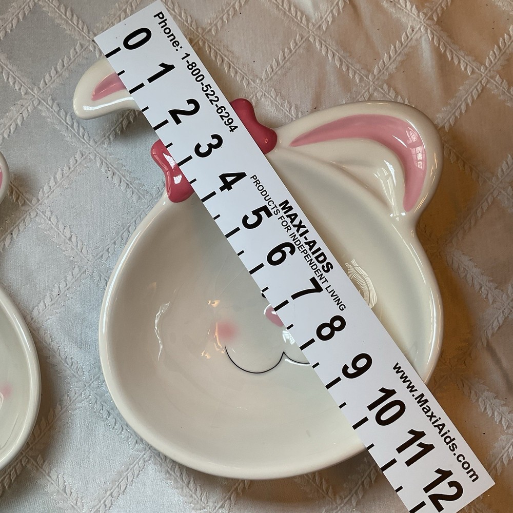 Blossoms & Blooms Set of 3 Ceramic Bunny Rabbit Nesting Serving Bowls EASTER