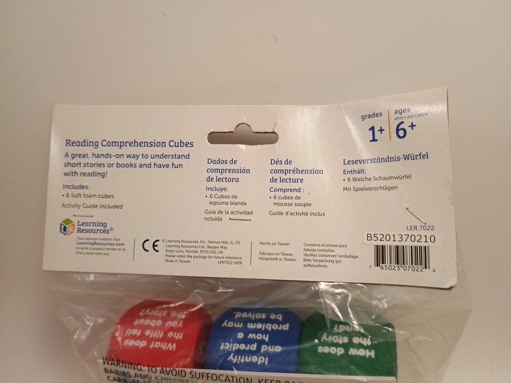 Reading Comprehension Cubes Soft Foam Learning Resources New