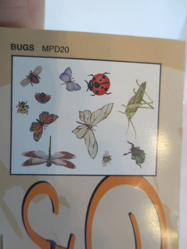 Rub On Transfers NOS Dragonflies and Bugs 2 sheets