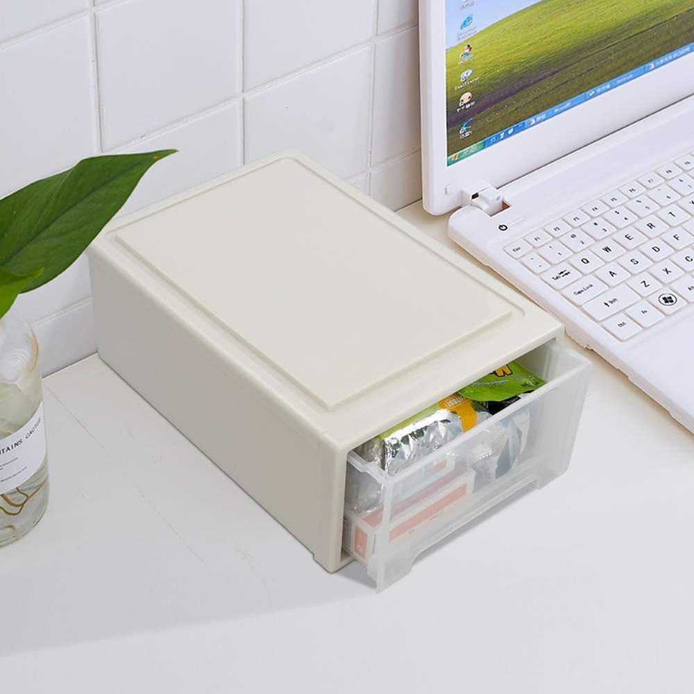 12 Quart Stacking Drawer, 1 Pack Stackable Desktop Drawers Plastic 12 Quart