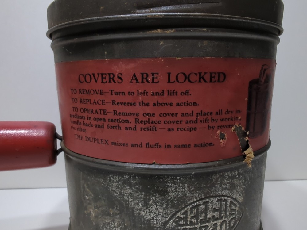 ✨VINTAGE✨ 1920's Duplex Sifter Lable RED HANDLE 5 cup