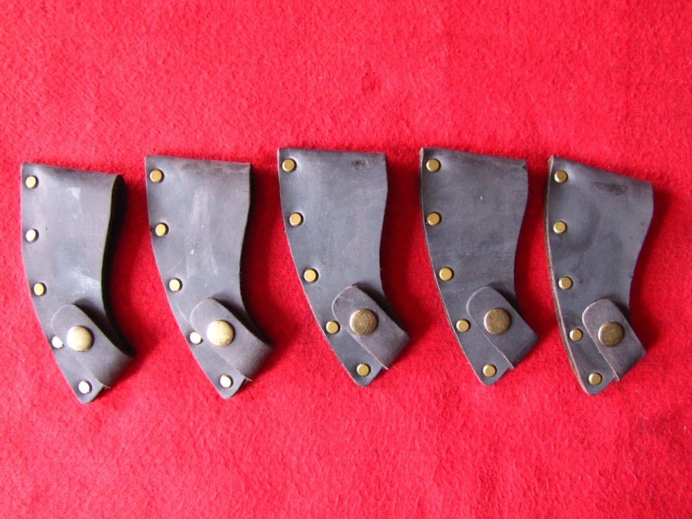 One (1) Leather Axe Sheath, Mask, Blade Cover