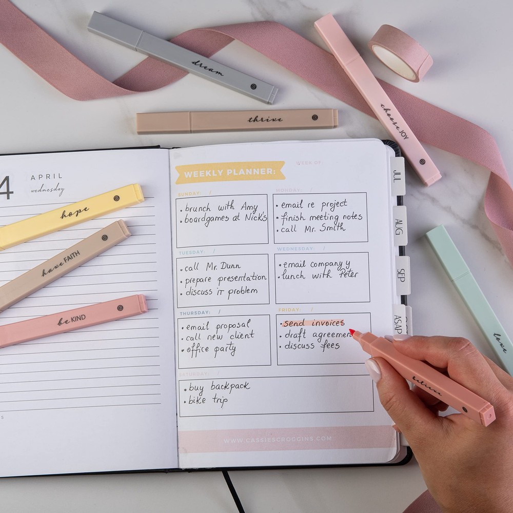 DIVERSEBEE Bible Highlighters with Soft Chisel Tip, 8 Pack 8 Pack, Pastel
