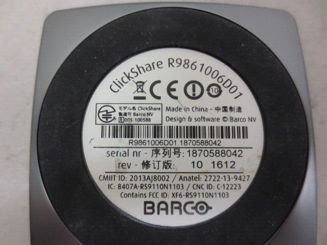 Barco Clickshare R9861006D01 Wireless USB Button Wireless
