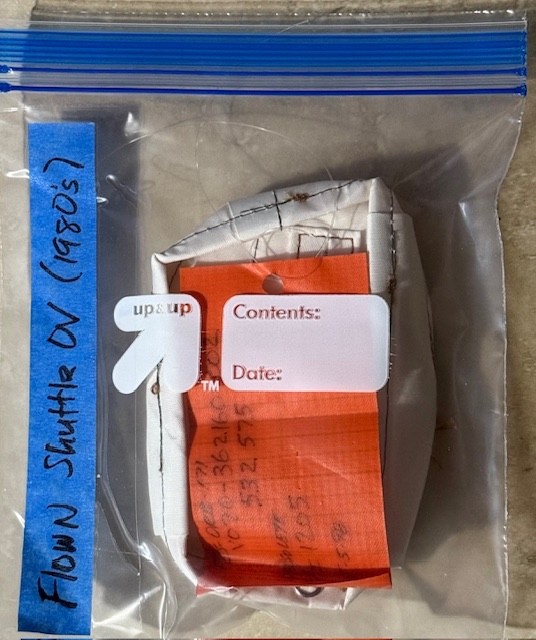 SPACE SHUTTLE PROGRAM OBSOLETE SCRAPPED FLOWN TCS BLANKET & RED FLEX TAG