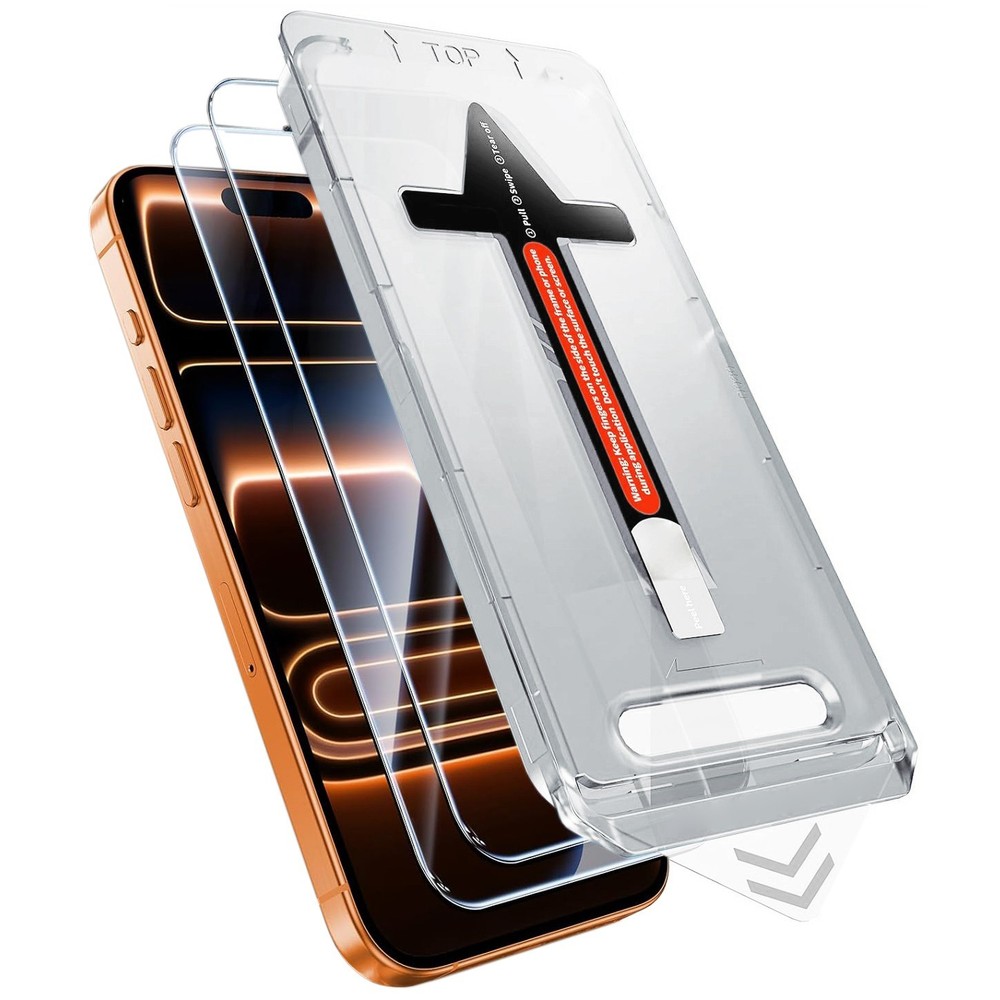2 PACK iPhone 17 Pro Max Air Screen Protector Tempered Glass Magic Auto Install