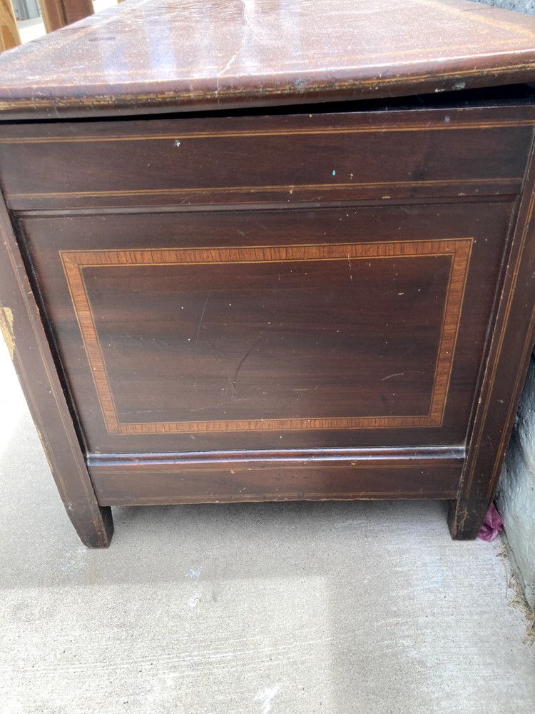Geo. C. Flint Chest. Dark wood. Needs work.