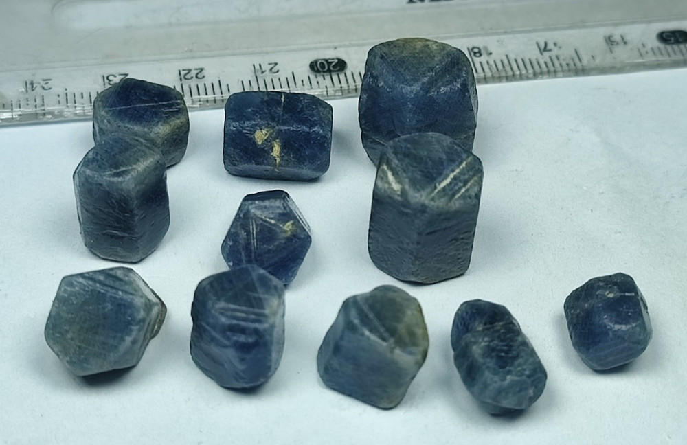Rough Sapphire crystals , Having Good Luster & Nice Color.