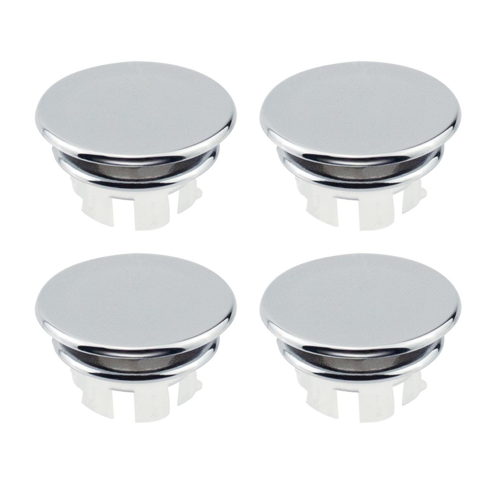 Quacc 4 PCS Sink Overflow Covers, Silver ABS Plastic, 35mm Diameter, Bathroom...